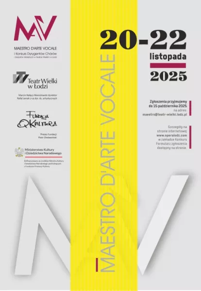 Maestro d’arte vocale – I Konkurs Dyrygentów Chórów i Zespołów Wokalnych - zgłoszenia do 15 października 2025 r.