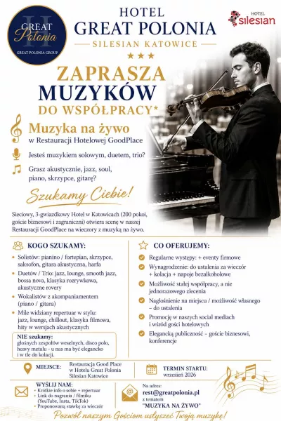 Hotel Great Polonia Silesian w Katowicach realizuje projekt w Restauracji Hotelowej GoodPlace 