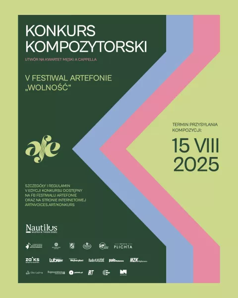 V edycja Konkursu kompozytorskiego w ramach Festiwalu ArteFonie - termin nadsyłania kompozycji: 15 sierpnia 2025 r.