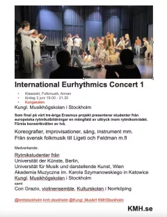 Dwa koncerty w dużej Sali Koncertowej - Kungasalen, KMH - Royal College of Music w Sztokholmie, 3 oraz 4.06.2023