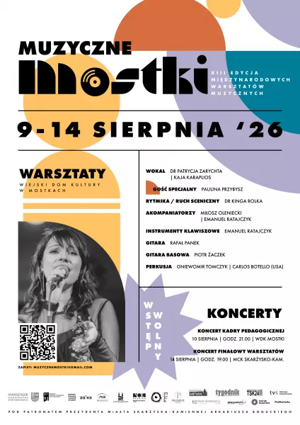 XIII Edycja Warsztatów Wokalno-Instrumentalnych "MUZYCZNE MOSTKI" - 9-14 sierpnia 2026 r.