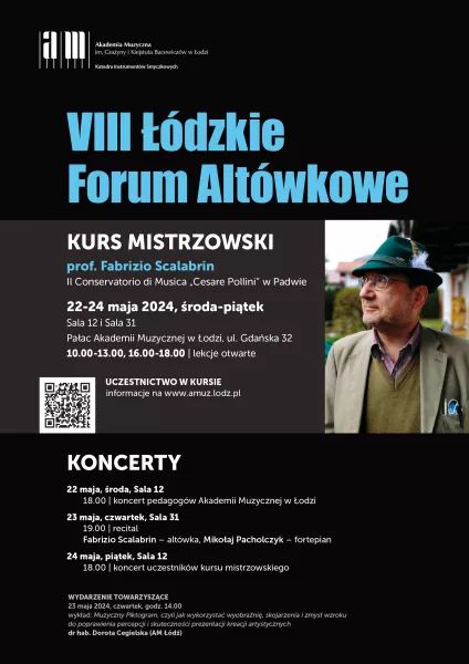 Akademia Muzyczna w Łodzi | VIII Łódzkie Forum Altówkowe | 22-24 maja 2024